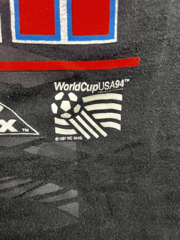 Vintage Russia Shirt Mens Large Black Soccer World Cup USA 94 Double Sided 90s - Image 3 of 4