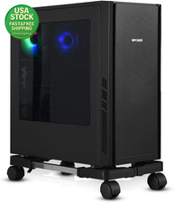 Computer Tower Stand Adjustable Rolling CPU Holder Mobile Caster Wheels