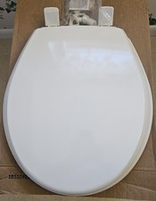 Mayfair Round White Toilet Seat Easy Clean Heavy Duty Wood