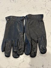 women's black warm winter genuine leather gloves W Soft Fleece Lining Sz M