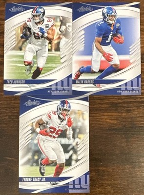 2025 Panini Absolute New York Giants Base Set 3 Cards Malik Nabers, Theo Johnson