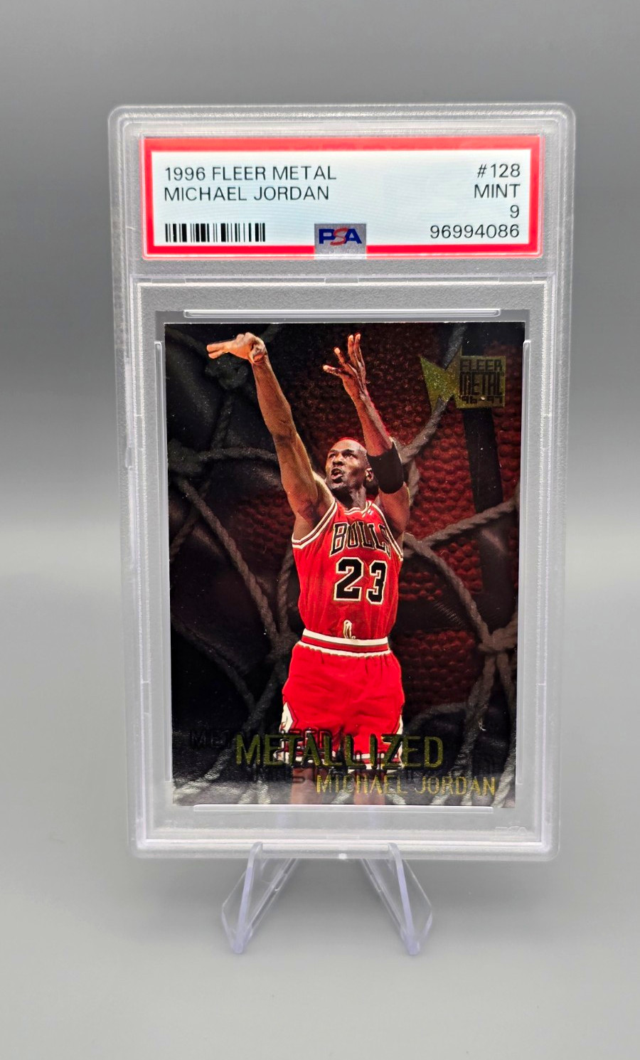 Michael Jordan #128 (Basketball Cards 1996 Fleer Metal) — is it worth grading?