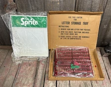 Vintage NOS Sprite Soda Advertising Letter Board Diner Store Display Sign IN BOX