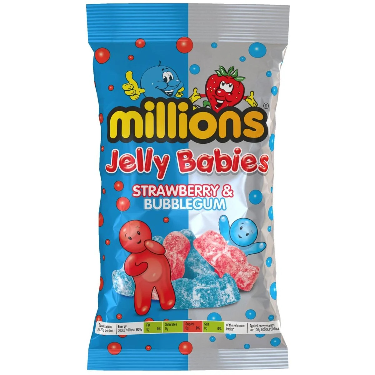 Millions Strawberry & Bubblegum Jelly Babies 150g