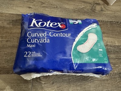 Vintage Kotex Pads Curved Contour Maxi Medium Flow Open Package Of 19