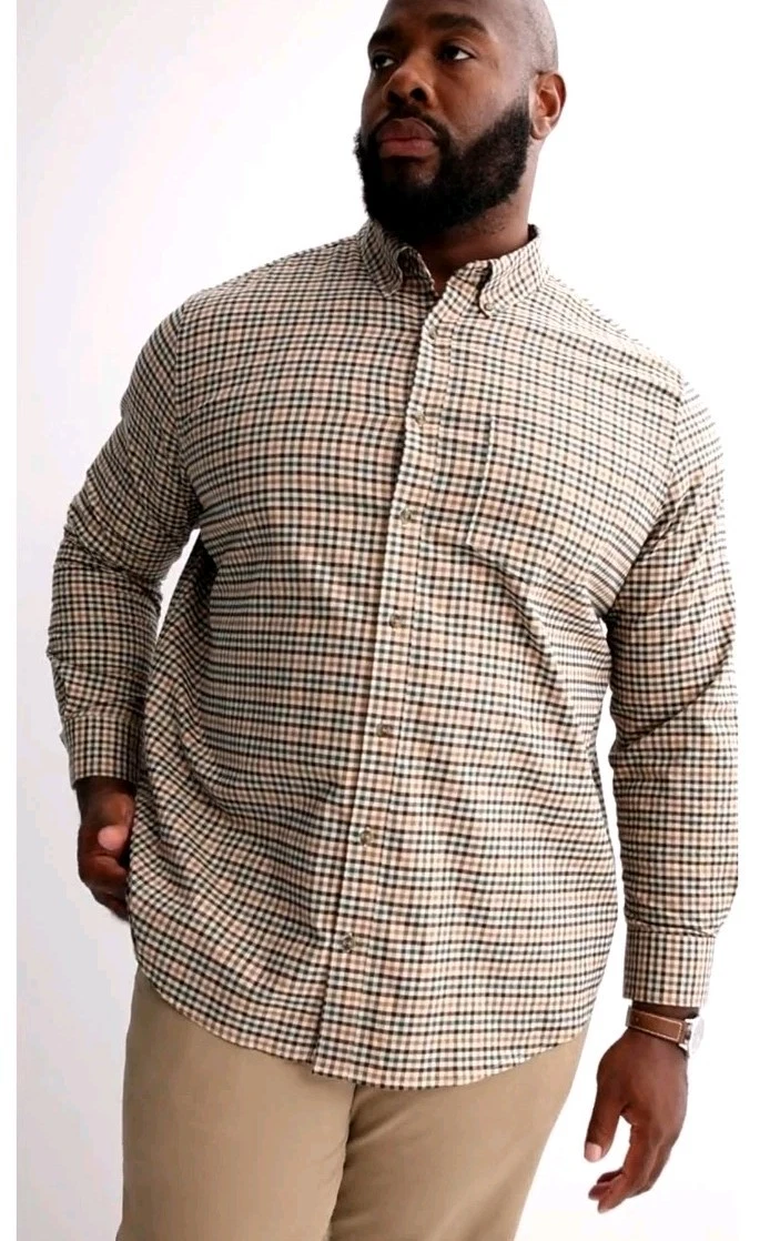 sonoma dress shirts Men's Long Sleeve Shirt Sz 2XL Bright Blue/White Plaid, Well Made! Machine wash cold Sonoma Casual Button-Down Shirts for
