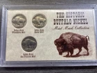 Historic Buffalo Nickel Set of 3 Nickels Sealed Framed PDS Mints 080524 74e