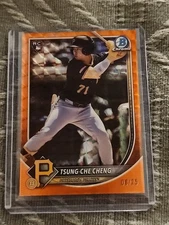 TSUNG-CHE CHENG 2025 BOWMAN CHROME  GEOMETRIC ORANGE /25 Rookie Q4496