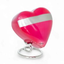 Sage Serenity Pink Brass Heart Keepsake Urn   Mini Memorial of Love