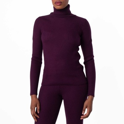 Bally Orchid Wool Turtleneck Sweater