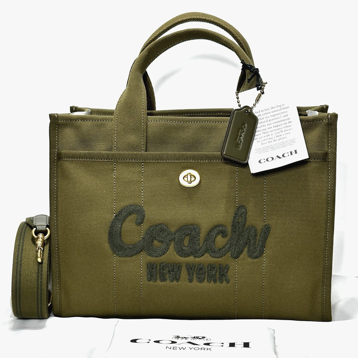 Coach Cargo Canvas Tote Medium Crossbody Bag in Olive CP158 NWT | eBay