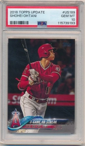 SHOHEI OHTANI 2018 TOPPS UPDATE #US189 RC ROOKIE CARD ANGELS SP PSA 10 GEM MINT