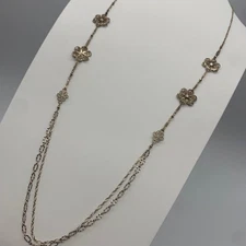 Agete Filigree Long Necklace Silver Used Good Condition Jewelry Japan