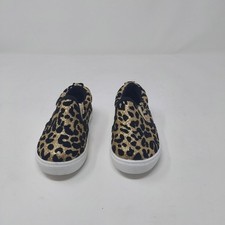 Kids Leopard Print Slip On Sneakers Glitter Gold Black Toddler Size 5