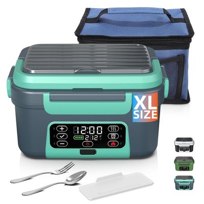 Cordless Electric Heated Lunch Box, XL 6.3Cups Rechargeable Food Warmer Lunch...