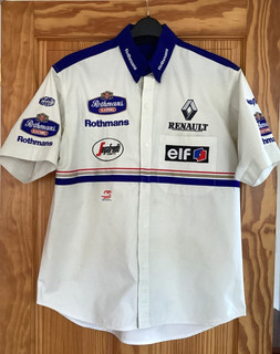 1997 Williams F 1 Official Race Team Shirt Autograph by Jacques Villeneuve
