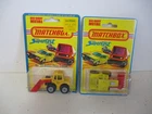 Matchbox Lesney Superfast 2X SF29 Tractor Shovel- 2 different yellow, carded
