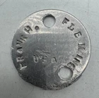 Vintage WW1 era US Army Military Identification ID Dog Tag Frank Fleming