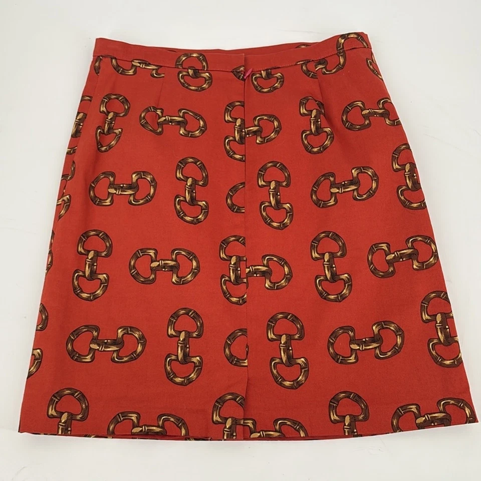 Skirtin Around Womens Rust Buckle Print Pencil Skirt Size 6 Made in USA - Image 3 of 4