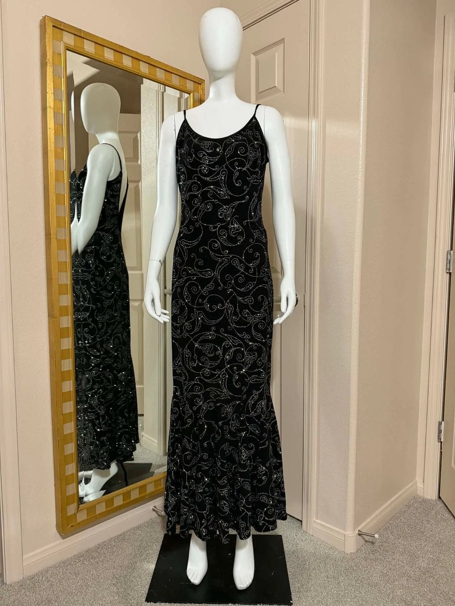 slim fit dress slacks Vintage 1990s Jessica McClintock Gunne Sax Black and Gold Corset Top main image 0