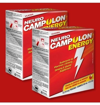 (2Pack) Neuro Campolon Energy Supplement , 12 Drinkable 10 mL Pouches