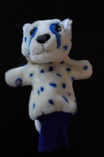 NOBO BLUE AND WHITE LEOPARD PLUSH 12" HAND PUPPET