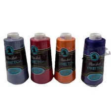 Set of 4 New Maxi Lock STRETCH THREAD Nylon Serger Overlock Poppy Red Purple T36