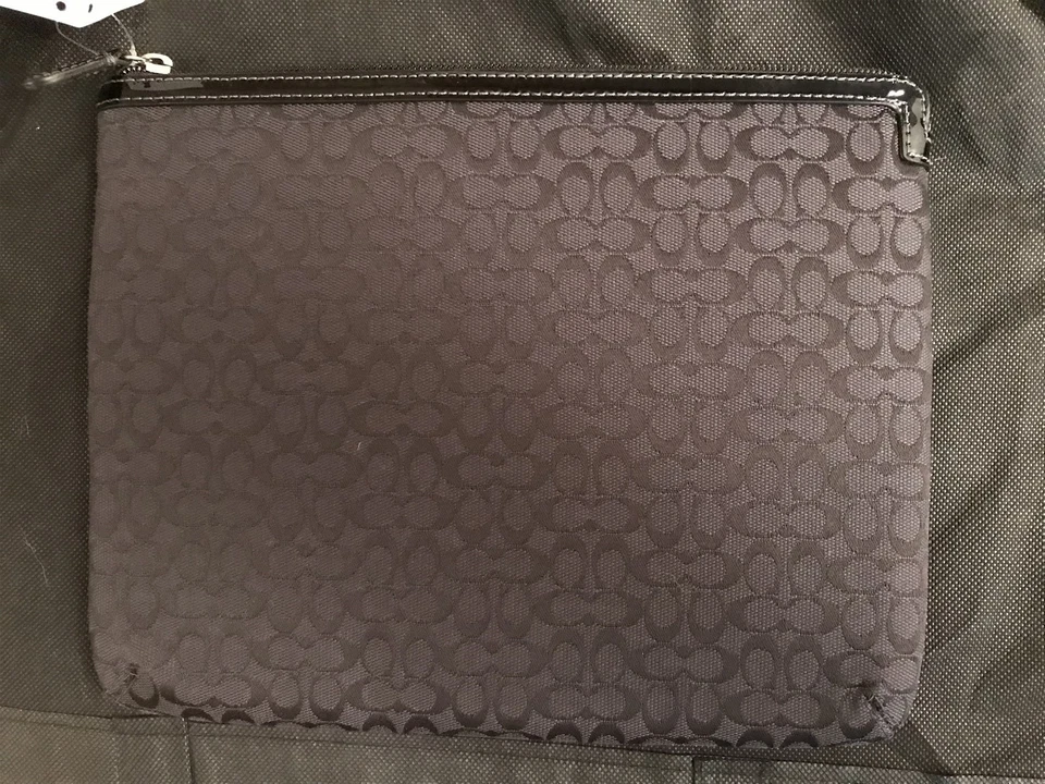 Coach Signature Tablet Sleeve Case Clutch Black Grey Jacquard iPad F61035 NWT - Image 2 of 4