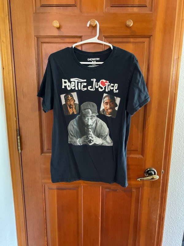Poetic Justice Tupac Shakur 2Pac T Shirt Medium M Black Graphic