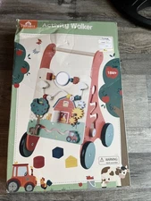Zookabee Wooden Baby Walker Push and Pull Learning Activity Walker Kids - Farm