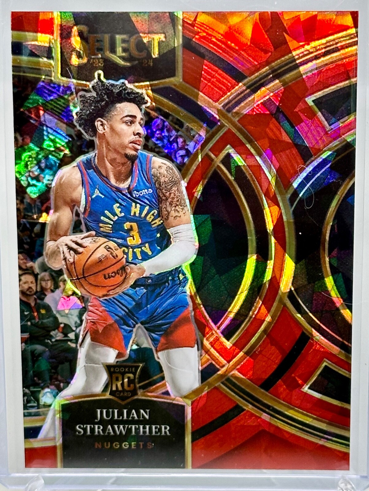 2023-24 JULIAN STRAWTHER Rookie RC Select #101 Premier Cracked Ice Red Prizm