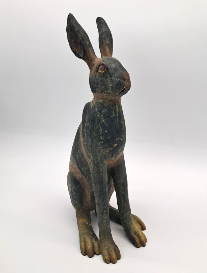 Pier 1 Bunny Rabbit Resin Farmhouse Cottage Decor Large 15.25" Figurine