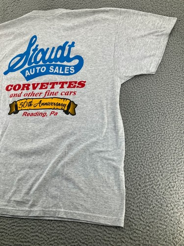 Vintage Corvette Shirt Mens XXL 2XL White 90s Racing Double Sided Short Sleeve - Picture 10 of 13