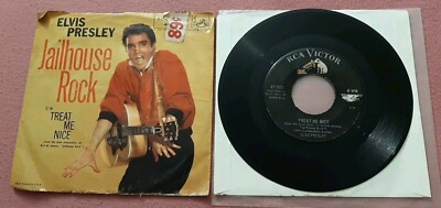 Elvis Presley 45 Jailhouse Rock / Treat Me Nice RCA Victor 47-7035 vg w PS