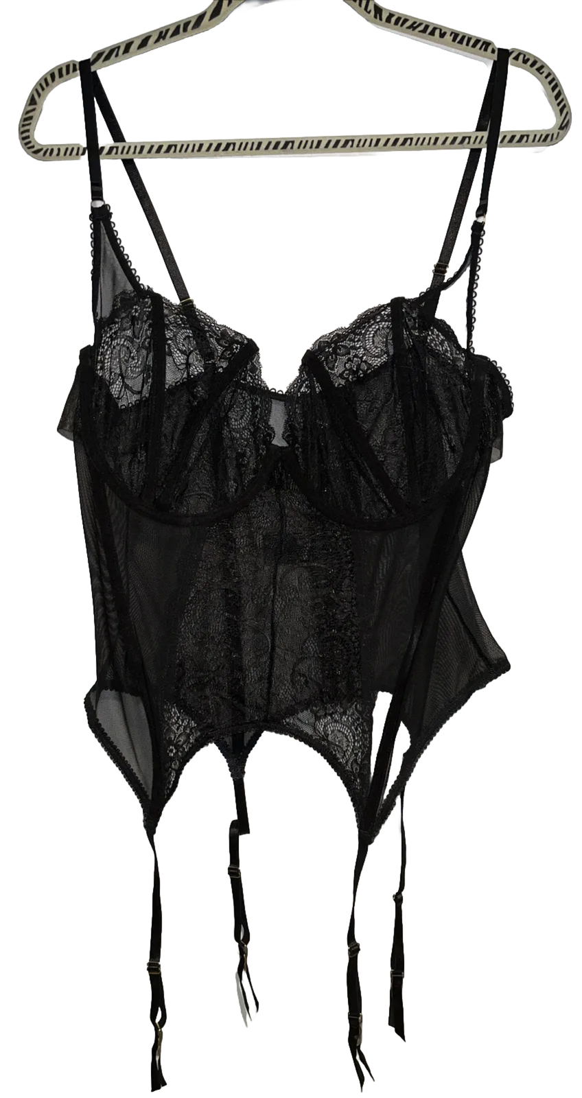 Fashion to Figure 3 Sexy Sheer Mesh Black Bustier Corset Sexy Lingerie FTF 3 NEW