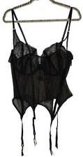 Fashion to Figure 3 Sexy Sheer Mesh Black Bustier Corset Sexy Lingerie FTF 3 NEW