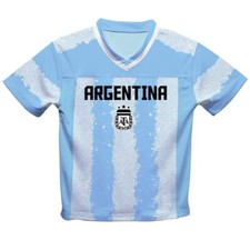 Lionel Messi Argentina Vive La Fete Youth Painted Stripes Football Jersey  NEW