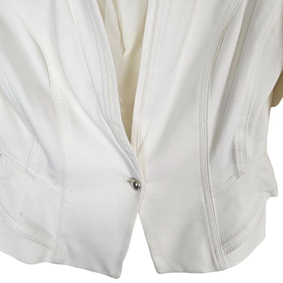 White House Black Market Blazer Cropped Blazer Women 2 Ivory Blazer Jacket Women - Image 3 of 4