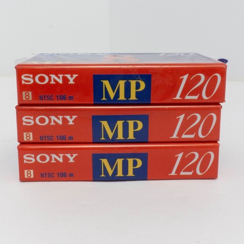3 NEW SEALED SONY VIDEO 8 MP 120 min 8mm STANDARD GRADE P6-120MPD TAPES - Picture 4 of 6