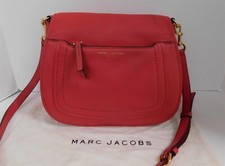 Marc Jacobs Red Pebbled Grain Leather Medium Flap Crossbody Bag