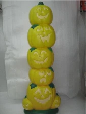 Vintage 38" Sun Hill Blow Mold Light Up Pumpkin Totem Stack Yard Decor