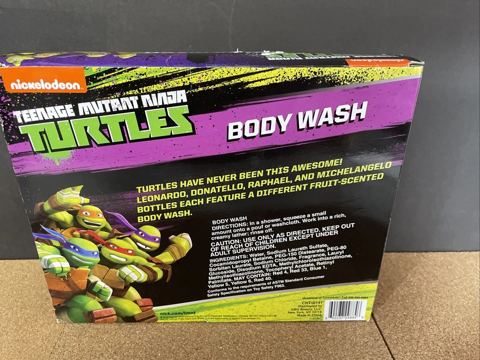 NIB Teenage Mutant Ninja Turtles Body Wash Gift Set of 4 Nickelodeon - Image 2 of 2