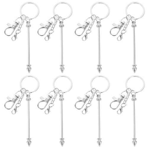8 Pcs Beaded Key Chain Beadable Rings Reusable Keychain Miss Man - Picture 2 of 12