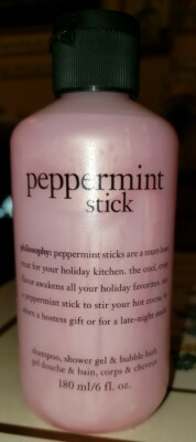 Philosophy Peppermint Stick Shampoo Shower Gel Bubble Bath 6oz NEW Sealed