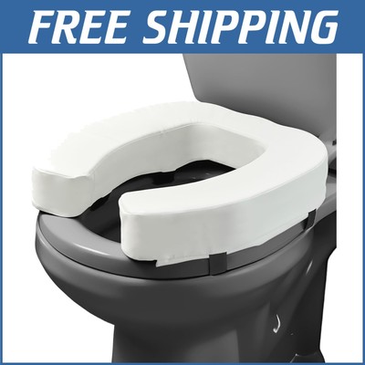 Elevated Toilet Seat Riser - 3 inches Cushion for Enhanced Stability and Comfort
