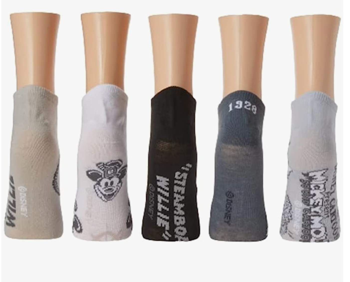 Disney 100 Years No Show Socks 5-Pack for Women Size 4-10 Brand New-image