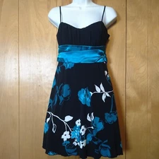 SPEECHLESS JUNIORS MEDIUM SPAGHETTI STRAP FIT AND FLARE FLORAL MINI DRESS