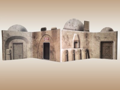Mos Eisely Cantina Facade Custom Backdrop Tatooine Star Wars TVC Hasbro Kenner