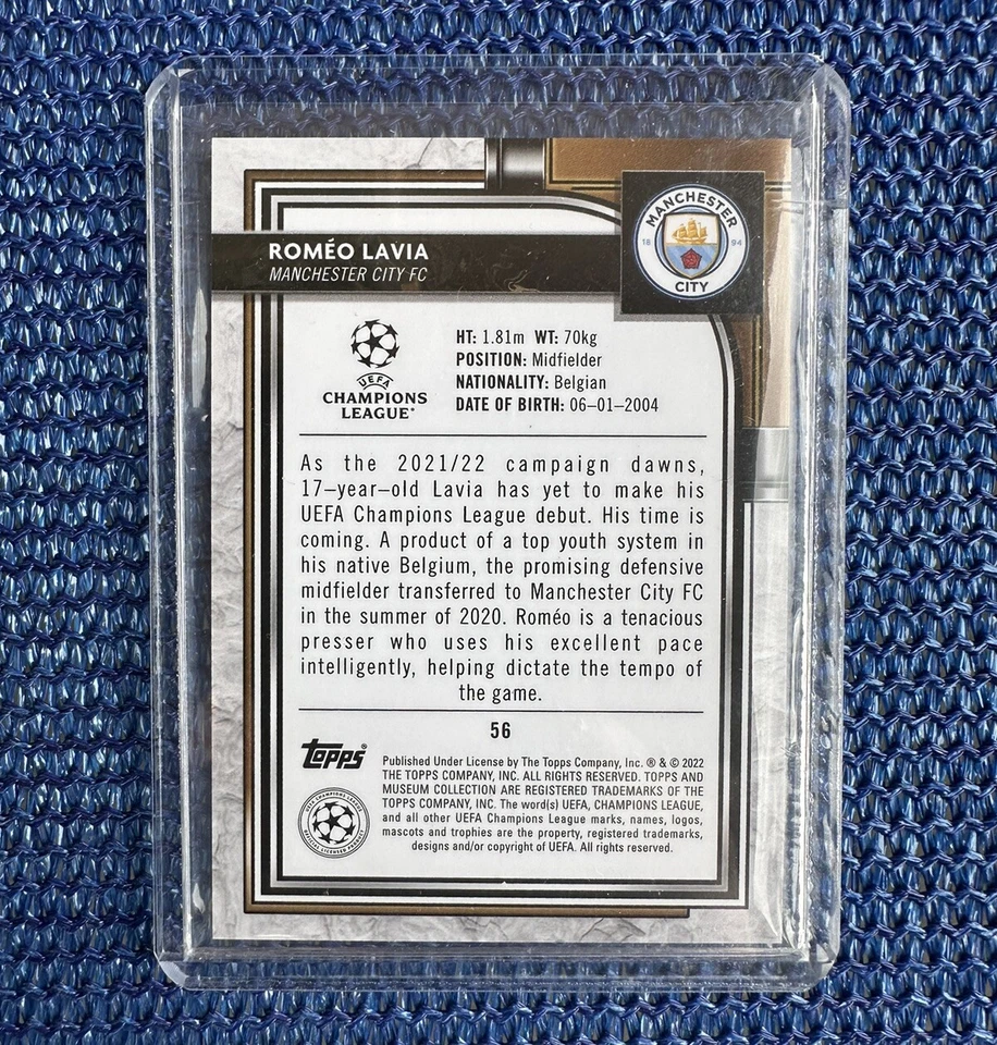 2021-22 Topps Museum Collection UEFA Romeo Lavia Red Rookie RC #/25 - Image 2 of 2