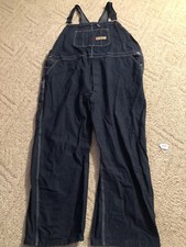 Vintage Big Mac Overalls 52 X 30 Square Bak Button Fly Blue Denim USA Made 5319